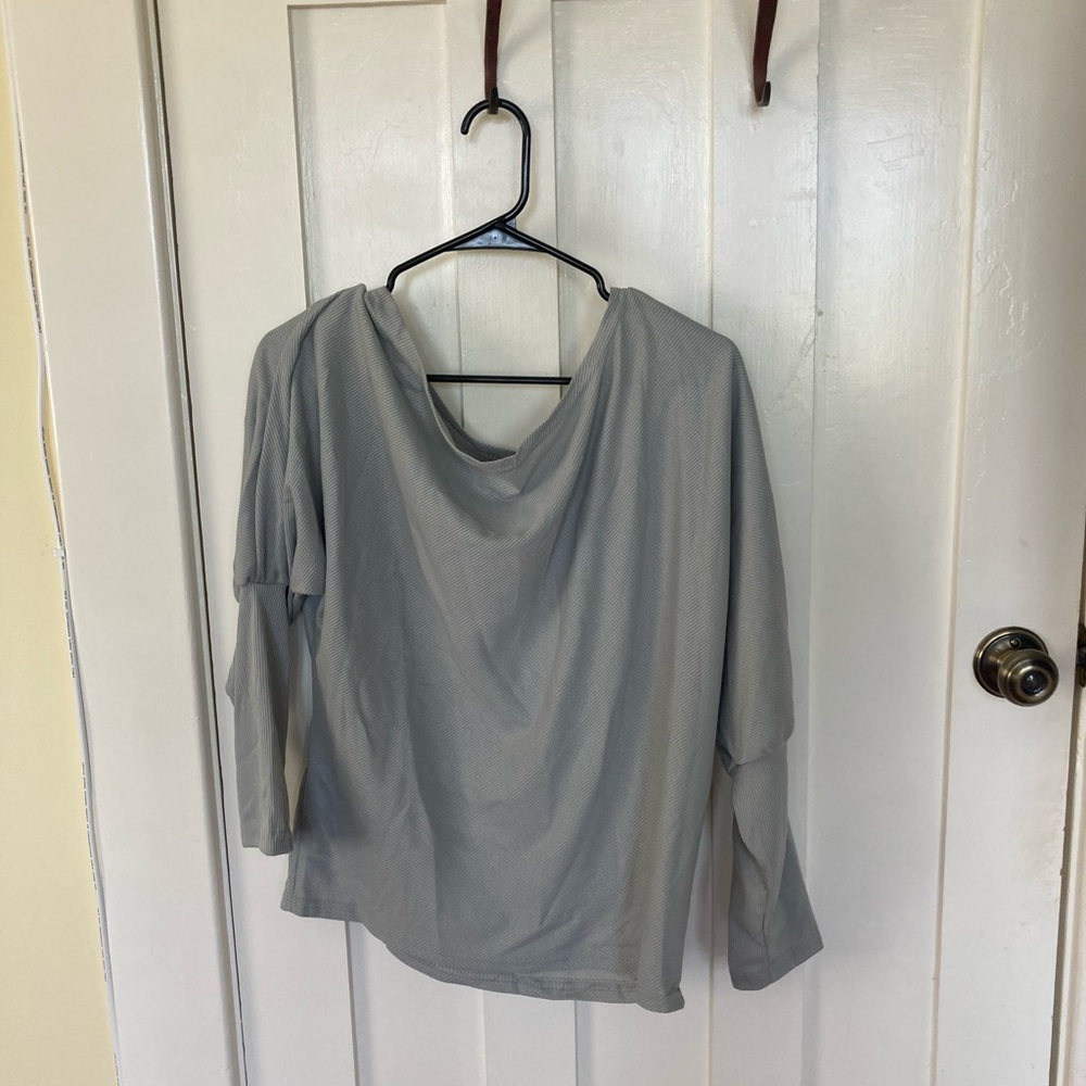 Gray off the shoulder top